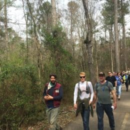 Ranger Robbie taking a group through a Monadnock Madness hike