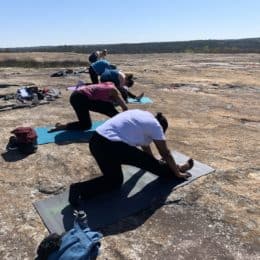 arabia mountain yoga, outdoor yoga, mountaintop yoga