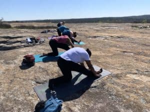 arabia mountain yoga, outdoor yoga, mountaintop yoga