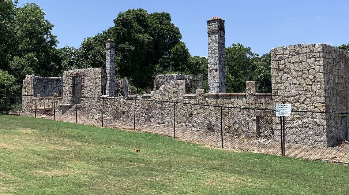 The ruins of the historic Bruce Street School, DeKalb County's first Black public school building.